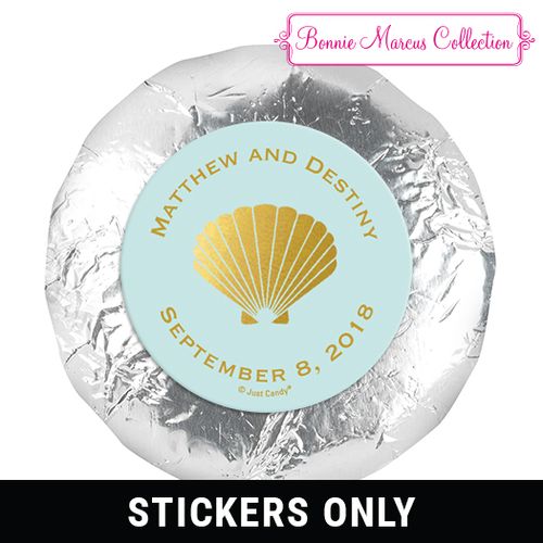 Personalized Bonnie Marcus 1.25" Stickers - Wedding Siren's Shell (48 Stickers)