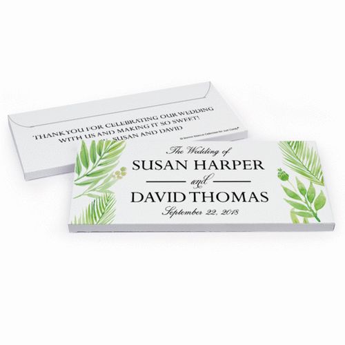Deluxe Personalized Wild Plants Wedding Hershey's Chocolate Bar in Gift Box