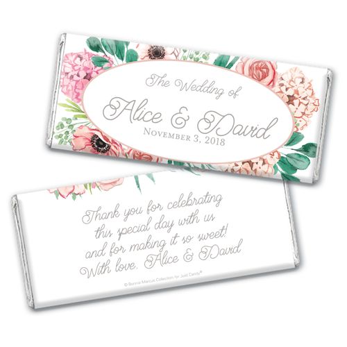 Personalized Bonnie Marcus Chocolate Bar & Wrapper - Bridal Shower Blossom Bliss
