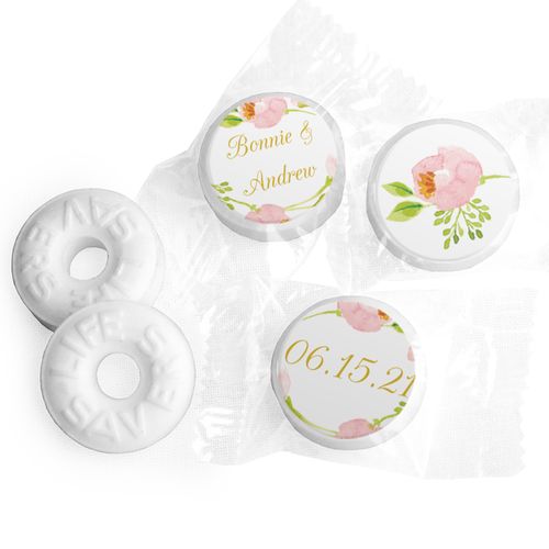 Personalized 3/4" Stickers - Bonnie Marcus Wedding Botanical Wreath (108 Stickers)