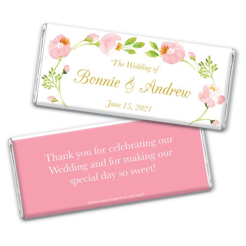 Personalized Bonnie Marcus Chocolate Bar & Wrapper - Wedding Botanical Wreath