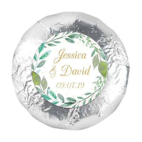Personalized 1.25" Stickers - Wedding Reception Forever Foliage (48 Stickers)