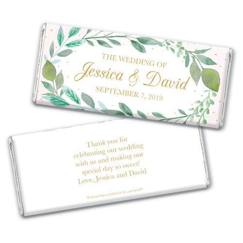 Personalized Bonnie Marcus Chocolate Bar Wrappers - Wedding Forever Foliage