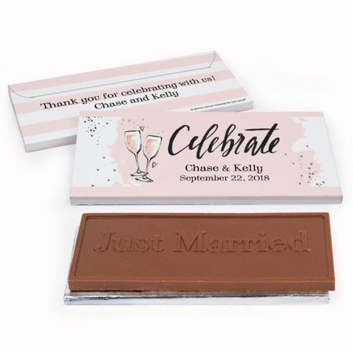 Deluxe Personalized Bubbly Wedding Chocolate Bar in Gift Box