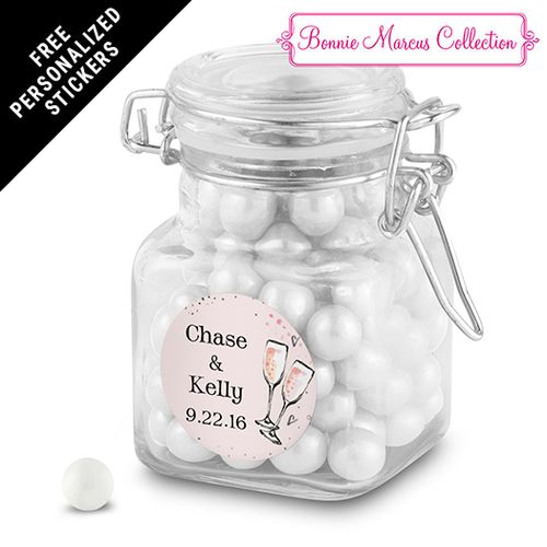 Bonnie Marcus Collection Personalized Latch Jar The Bubbly Custom Wedding Favor (12 Pack)