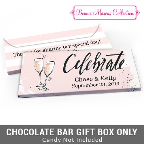 Deluxe Personalized Bubbly Wedding Candy Bar Favor Box
