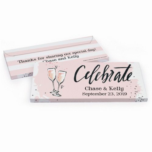 Deluxe Personalized Bubbly Wedding Hershey's Chocolate Bar in Gift Box