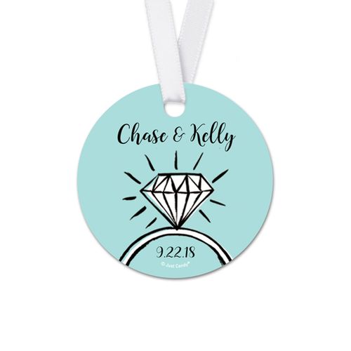 Personalized Bonnie Marcus Collection The Ring Wedding Round Favor Gift Tags (20 Pack)