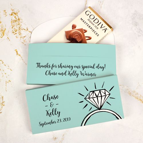 Deluxe Personalized Wedding Last Fling Godiva Chocolate Bar in Gift Box
