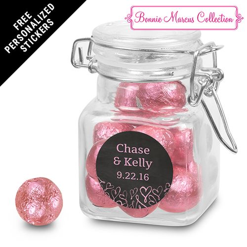 Bonnie Marcus Collection Personalized Latch Jar Sweetheart Swirl Wedding Favor (12 Pack)