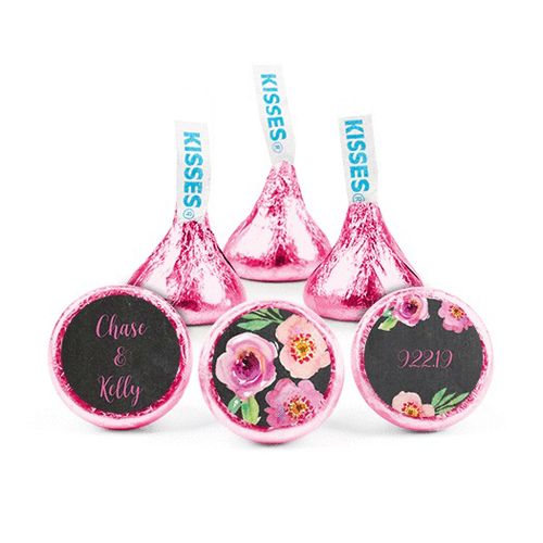Personalized Wedding Reception Floral Embrace Hershey's Kisses