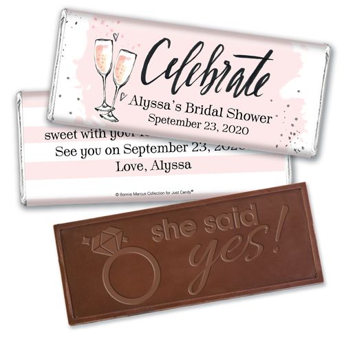 The Bubbly Custom Bridal Shower Personalized Embossed Bar Assembled