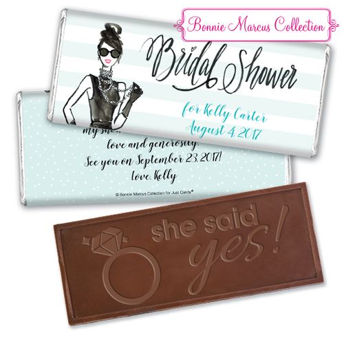 Showered in Vogue Bridal Shower Favors Personalized Embossed Bar Assembled
