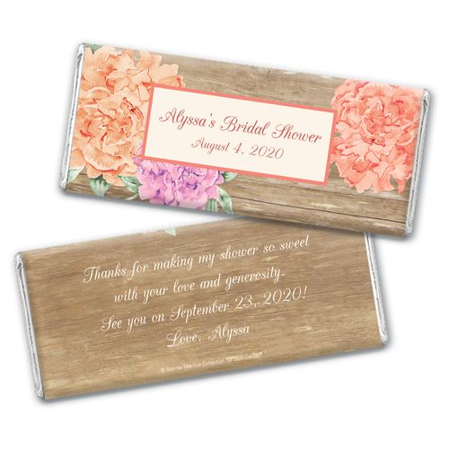 Blooming Joy Bridal Shower Favor Personalized Candy Bar - Wrapper Only