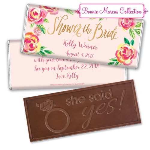 In the Pink Bridal Shower Favors by Bonnie Marcus Personalized Embossed Bar Assembled