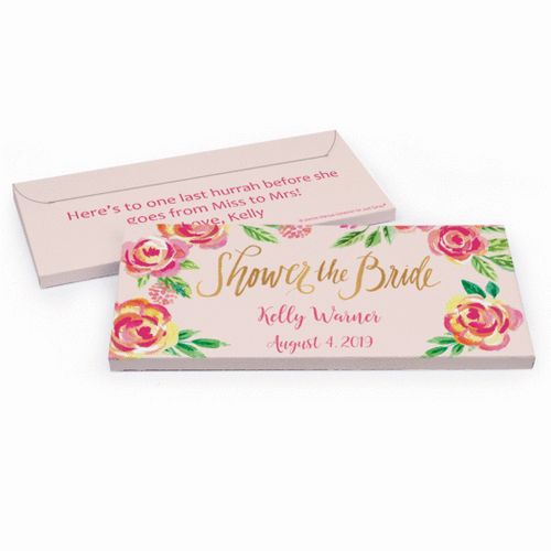 Deluxe Personalized In the Pink Bridal Shower Chocolate Bar in Gift Box