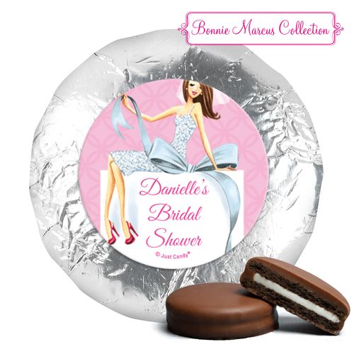 Personalized Milk Chocolate Covered Oreos - Bonnie Marcus Wedding Beautiful Bride with Bow Brunette