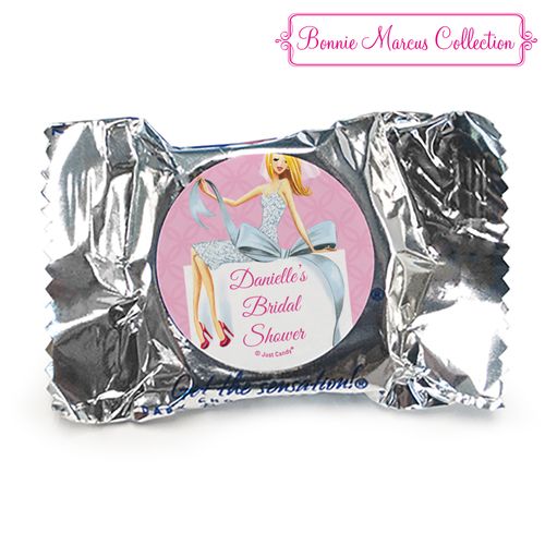 Personalized York Peppermint Patties - Bonnie Marcus Wedding Beautiful Bride with Bow Blonde