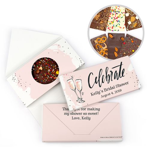 Personalized Bonnie Marcus The Bubbly Bridal Shower Gourmet Infused Belgian Chocolate Bars (3.5oz)