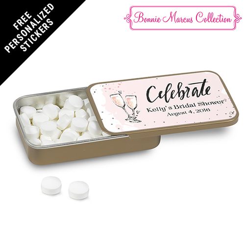 Bonnie Marcus Collection Personalized Mint Tin - The Bubbly Custom Bridal Shower (12 Pack)