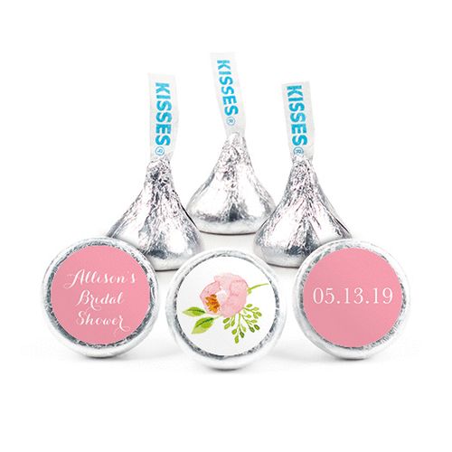 Personalized Bonnie Marcus Bridal Shower Botanical Wreath Hershey's Kisses - pack of 50
