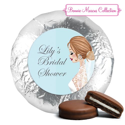 Personalized Milk Chocolate Covered Oreos - Bonnie Marcus Wedding Vintage Veil Brunette