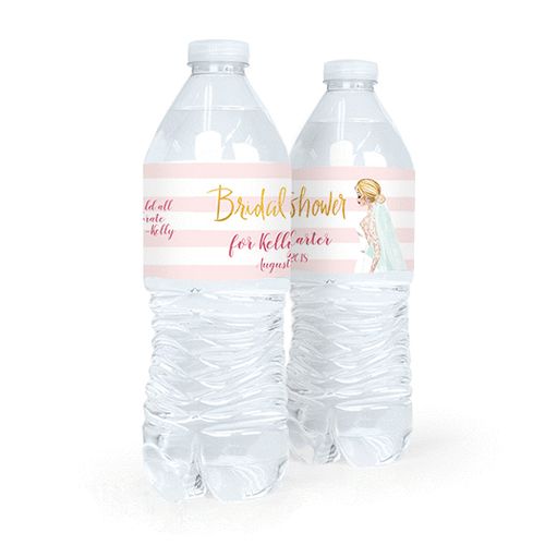 Personalized Bridal Shower Bridal March Water Bottle Sticker Labels (5 Labels)