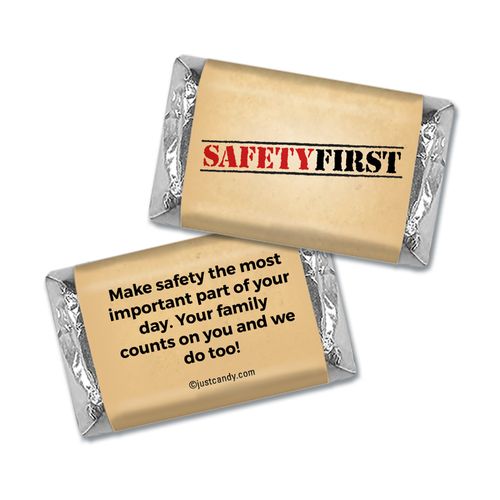 Personalized Hershey's Miniature Wrappers Only - National Safety Month "Safety First"