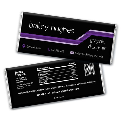 Personalized Resume Stripes Chocolate Bar & Wrapper