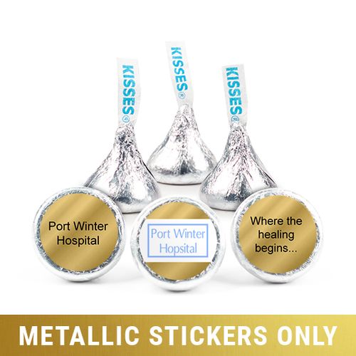 Personalized 3/4" Stickers - Metallic Business Add Your Logo (108 Stickers)