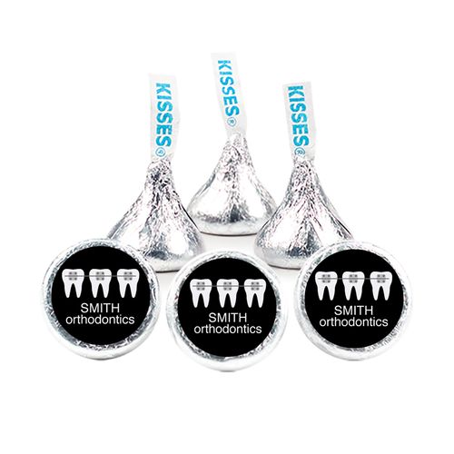 Personalized Orthodontic Braces 3/4" Stickers for Hershey's Kisses (108 Stickers)