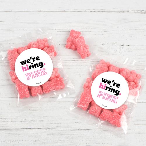 Personalized Business We're Hiring Candy Bags with Gummi Bears