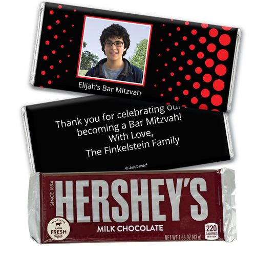 Bar Mitzvah Personalized Hershey's Milk Chocolate Bar Faded Dots