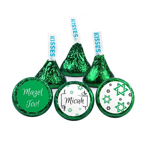 Personalized Bar Mitzvah Scroll & Stars Hershey's Kisses