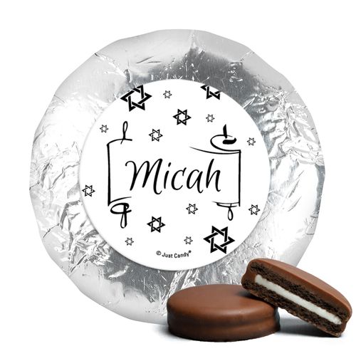 Personalized Bar Mitzvah Scroll & Stars Chocolate Covered Oreos Cookies