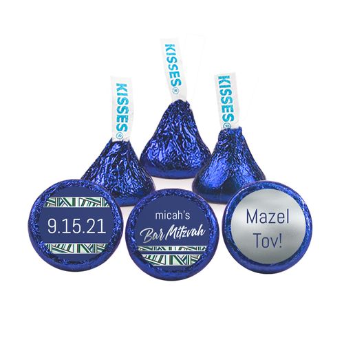 Personalized Bar Mitzvah Symbolic Stripes Hershey's Kisses