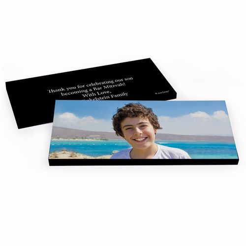 Deluxe Personalized Add Your Photo Bar Mitzvah Chocolate Bar in Gift Box