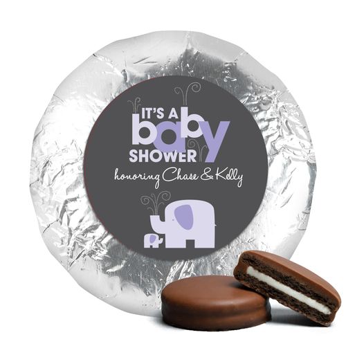 Elephant Shower Milk Chocolate Covered Oreo Cookies Assembled