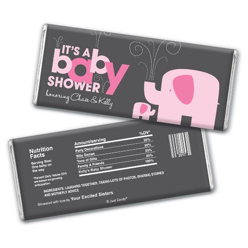 Elephant Shower Personalized Hershey's Bar Assembled