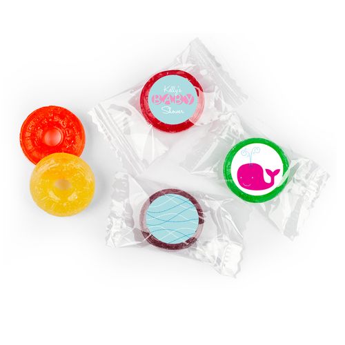 Baby Whale Personalized Baby Shower LifeSavers 5 Flavor Hard Candy Assembled
