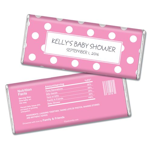 Polka Dot Shower Personalized Hershey's Bar Assembled