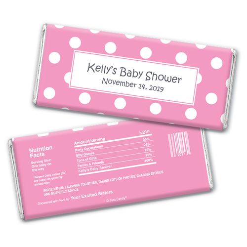 Polka Dot Shower Personalized Candy Bar - Wrapper Only