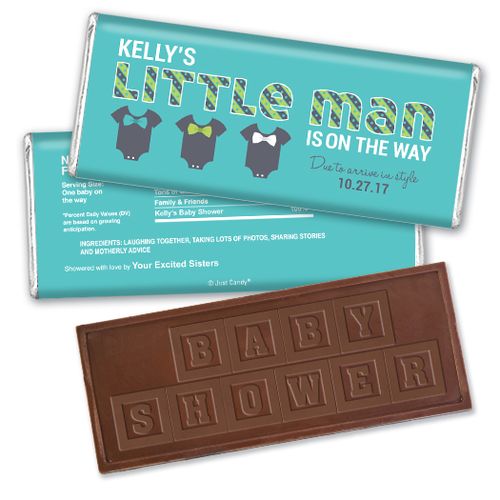 Bow Tie Baby Personalized Embossed Chocolate Bar Assembled
