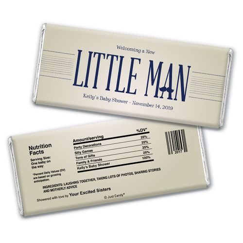 Little Man Personalized Candy Bar - Wrapper Only