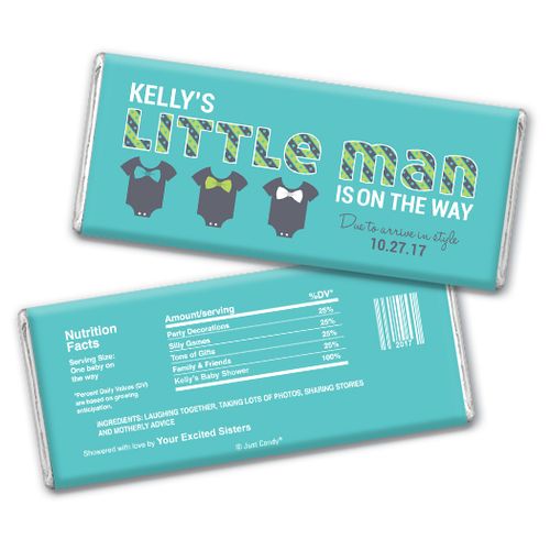 Baby Shower Personalized Chocolate Bar Little Man Bow Tie