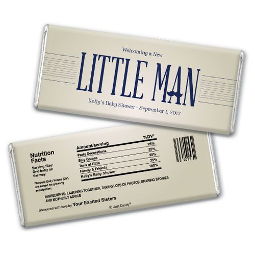 Baby Shower Personalized Chocolate Bar Little Man