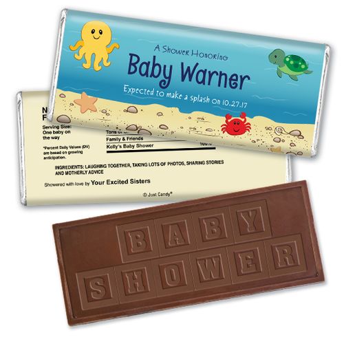 Bubbles of Joy Personalized Embossed Chocolate Bar Assembled