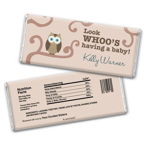 Look Whoo Personalized Candy Bar - Wrapper Only