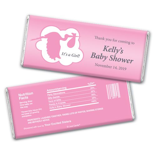 Here Comes the Stork Personalized Candy Bar - Wrapper Only