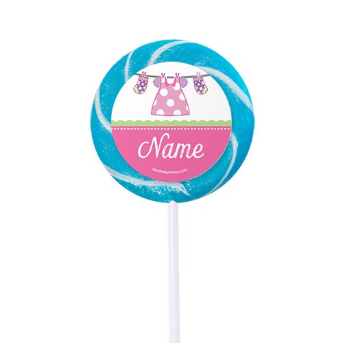 Shower with Love Girl Personalized 2" Lollipops (24 Pack)
